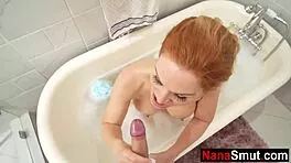 Redhead mature bounces wildly on throbbing dick!