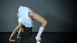 gymnast petino's huge tits flex in acrobatic nude stretches