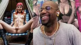 trans babe cums hands free from long cock anal in dumpster