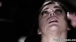 petite cutie takes gangbang pounding on all fours