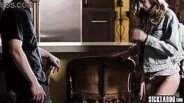 petite big ass teen deepthroats then fucked by two