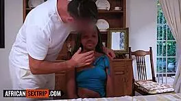 can petite ebony teen handle massive white cock stretching her tight pussy homemade?