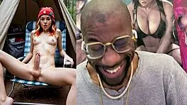 trans babe cums hands free from long cock anal in dumpster