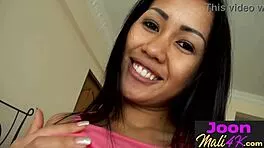 Horny Asian Big Tits Teen Masturbates Hard After Posing