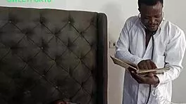 oh damn this doctor rips my clothes and pounds my young pussy with his huge black cock doggystyle!