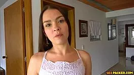 Tiny Latina Teen Anal Stretched Wide by Monster Cock POV!