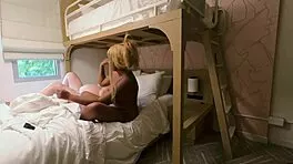 european brunette and blonde take double black cocks in wet threesome