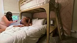 european brunette and blonde take double black cocks in wet threesome