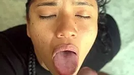 stepsisters hot best friend brunette gives sloppy deepthroat blowjob pov