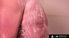 hot alexa chains nuru massage into deepthroat doggy delight