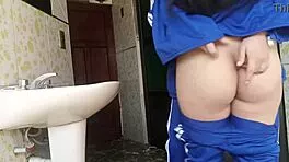 hey check this latina cutie fucked in bathroom break