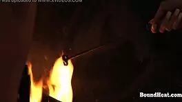 Owners mark new slave's pussy permanently on arrival