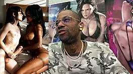 Beautiful trans babe with small waist cums hard from petite white trans nurse pounding