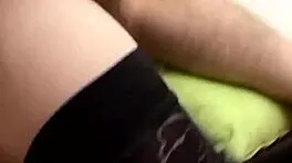 brunette milf bounces wildly on young cock then takes throbbing load back inside