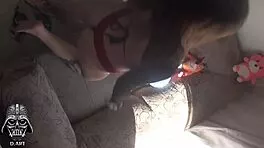 Hidden camera reveals young cheater pouring milk over her bare body seductively