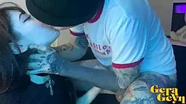 hey check this horny alternative babe deepthroating and face fucked sloppy