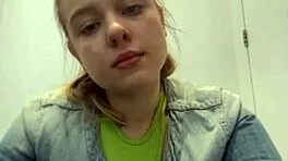 Blonde TEEN slips into the fitting room for a public MASTURBATION session