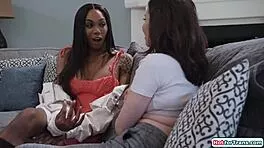 blind date tempts petite shemale with throbbing black cock hunger