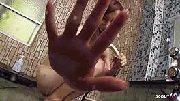 Slim asian wife public fingering hairy pussy orgasm