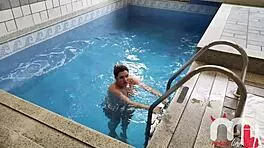 pregnant horny wife fucks her trainer while cuck films the creampie mess