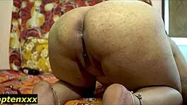 Beautiful indian babe screams moaning juicy pussy fucked doggystyle by boyfriend close-up