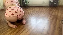 spy on huge tits babe cleaning house then pound her fat ass doggystyle hard