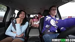 Big cock stepbro pounds stepsis hardcore fingering in changing room