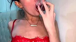 This horny british coed slut cams her squirting toy orgasm frenzy live