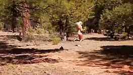 damn this workout feels so naughty naked in the forest blondie