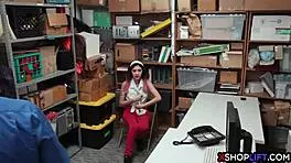 Think you can shoplift? Naughty teen punished with deep office pounding