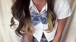 😈 wild black gal japanese shemale student plays with toys solo