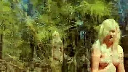 damn this workout feels so naughty naked in the forest blondie