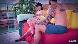 hot fitness babe bends for hard anal creampie in home session