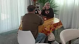 busty blonde sneaks extra deep cock backstage action