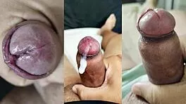 i jerk my small foreskin cock watching my young gf squirt on her tasty pussy and tits - part 17