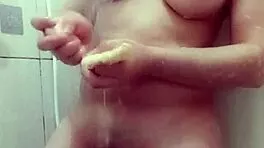 Young Amateur Girl Showers Her Petite Body Hot