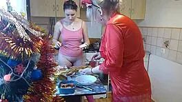 New Year's Thong Lingerie Cooking