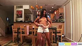 brookeskye strips teases lesbian dance with jiggling tits 💃