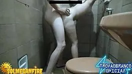 Redhead wife grabbed in bathroom for hard pounding milk creampie weak legs