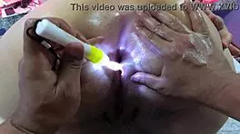 chubby sub's tight asshole stretched gaping with rough fisting