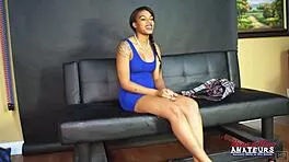 Busty Skylar's intriguing shift from cock sucking to deep pussy pounding