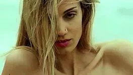 skinny italian milf blondie torino teases with beach balloons