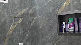 brunette latina babe shakes big ass in steamy new bathtub shower