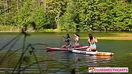 Three wet girls lick and finger in juicy outdoor threesome