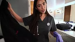 Doctor fucks cute petite patient teen slut pov perky tits to save him in hospital