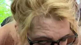 i pick up streetwalker with glasses she deepthroats my cock then suckks evry drop after i cum in her mouth