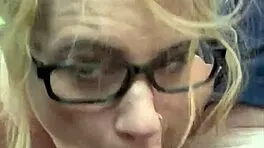 i pick up streetwalker with glasses she deepthroats my cock then suckks evry drop after i cum in her mouth