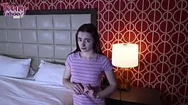 Seth Brogan creampies petite brunette Reese Robbins after wet blowjob riding