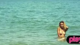 Petite Ukrainian Milf Rips Clothes at Beach Exposing Hairy Petite Nude Curves