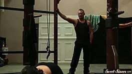 innocent babe mounts huge cock in steamy gym encounter